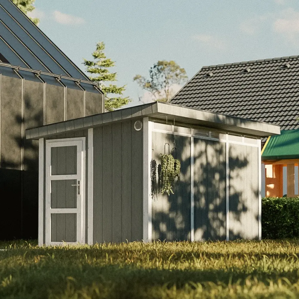 Pultdach Gartenhaus Norge 6 mit LP® SmartSide® M904 – 368 x 236 cm – 9 m2
