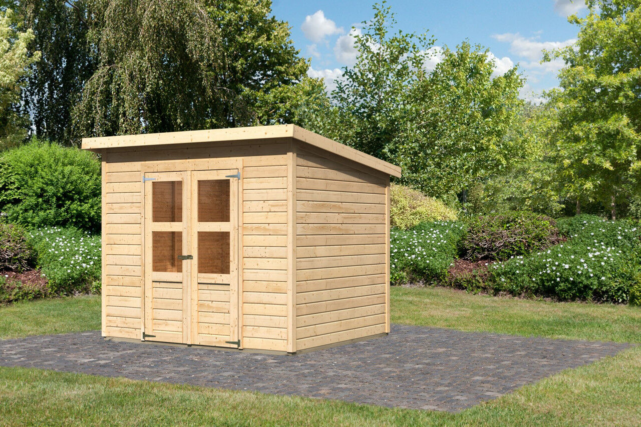 Karibu Pultdach Gartenhaus Merseburg 5 natur