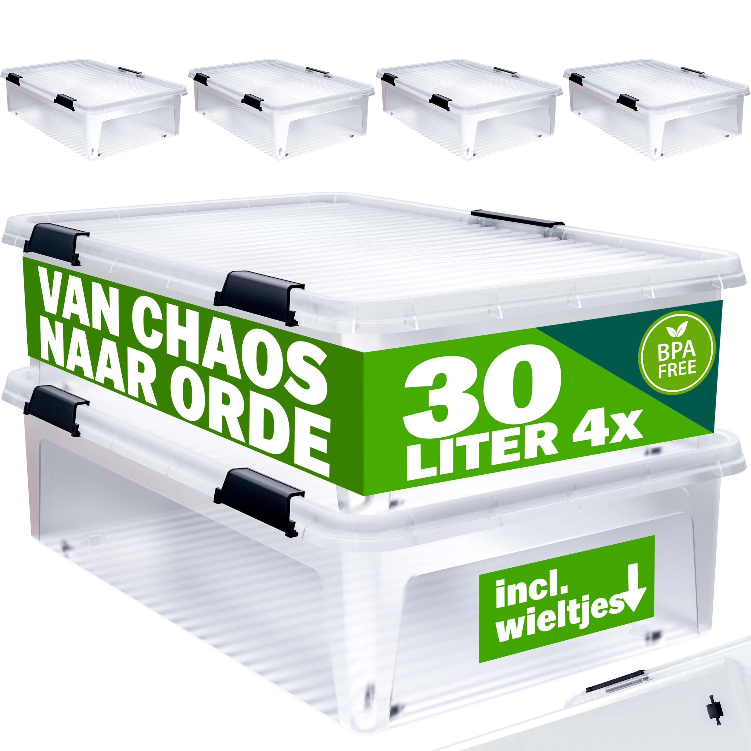 Aufbewahrungsbox 4er-Set Transparent 60x40x17cm 30L