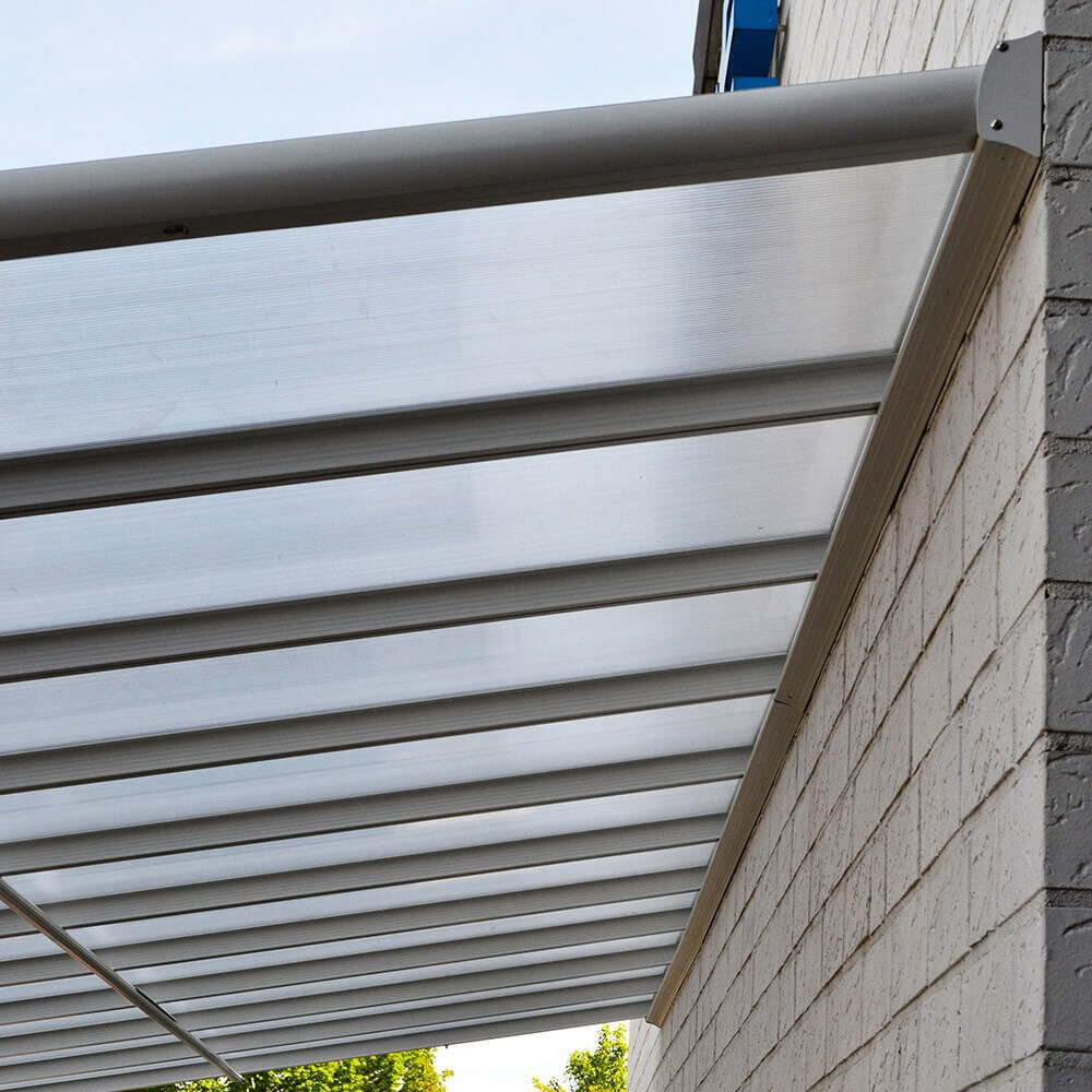 Terrassenüberdachung SOLIS - 618 / 625 x 303 / 300 x 278 / 226 cm Weiß