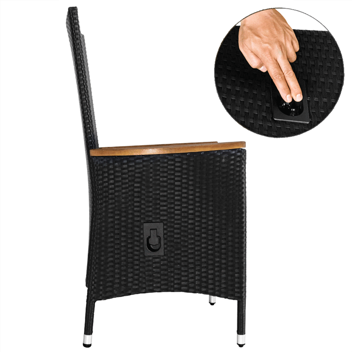 Polyrattan Garten-Sitzgruppe Rio 9-tlg Schwarz