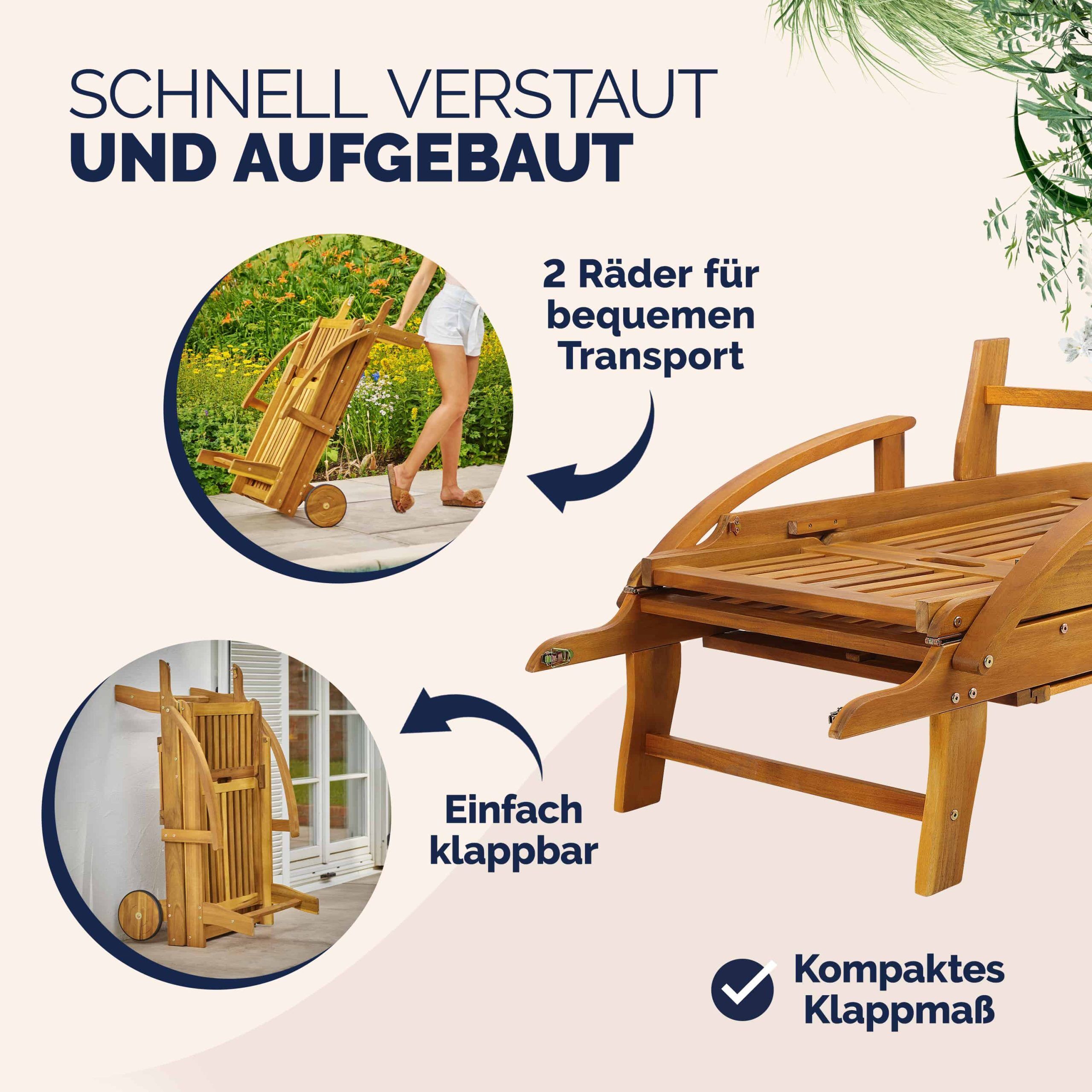 Gartenliege Tami Sun® inkl Auflage Creme