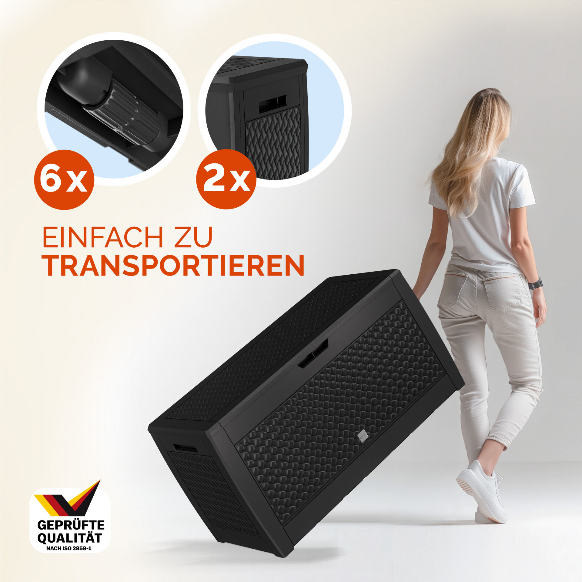 Gartenbox Matuba 310L Anthrazit Flechtoptik wasserdicht