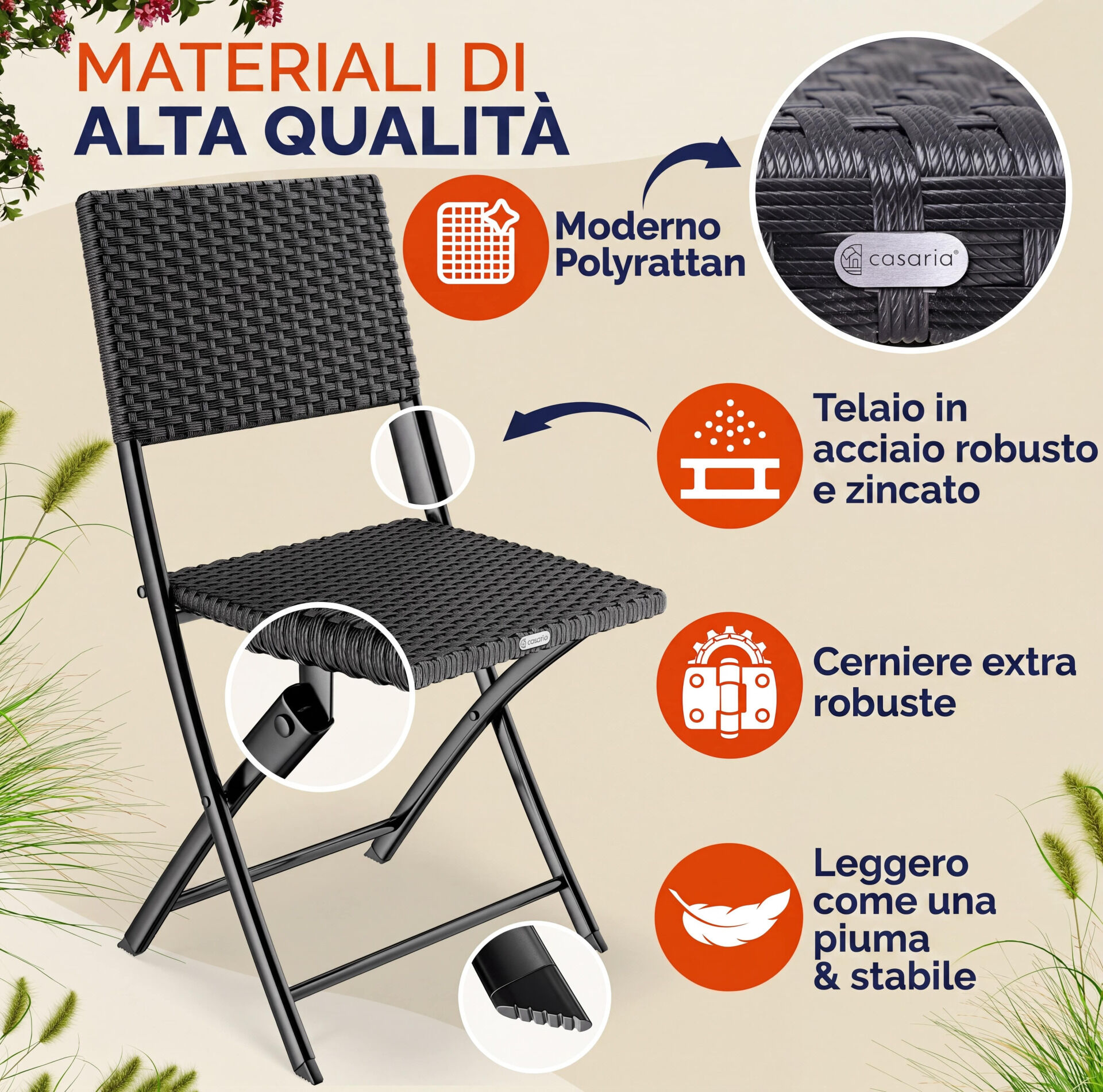 Polyrattan Gartensitzgruppe 3-tlg Schwarz