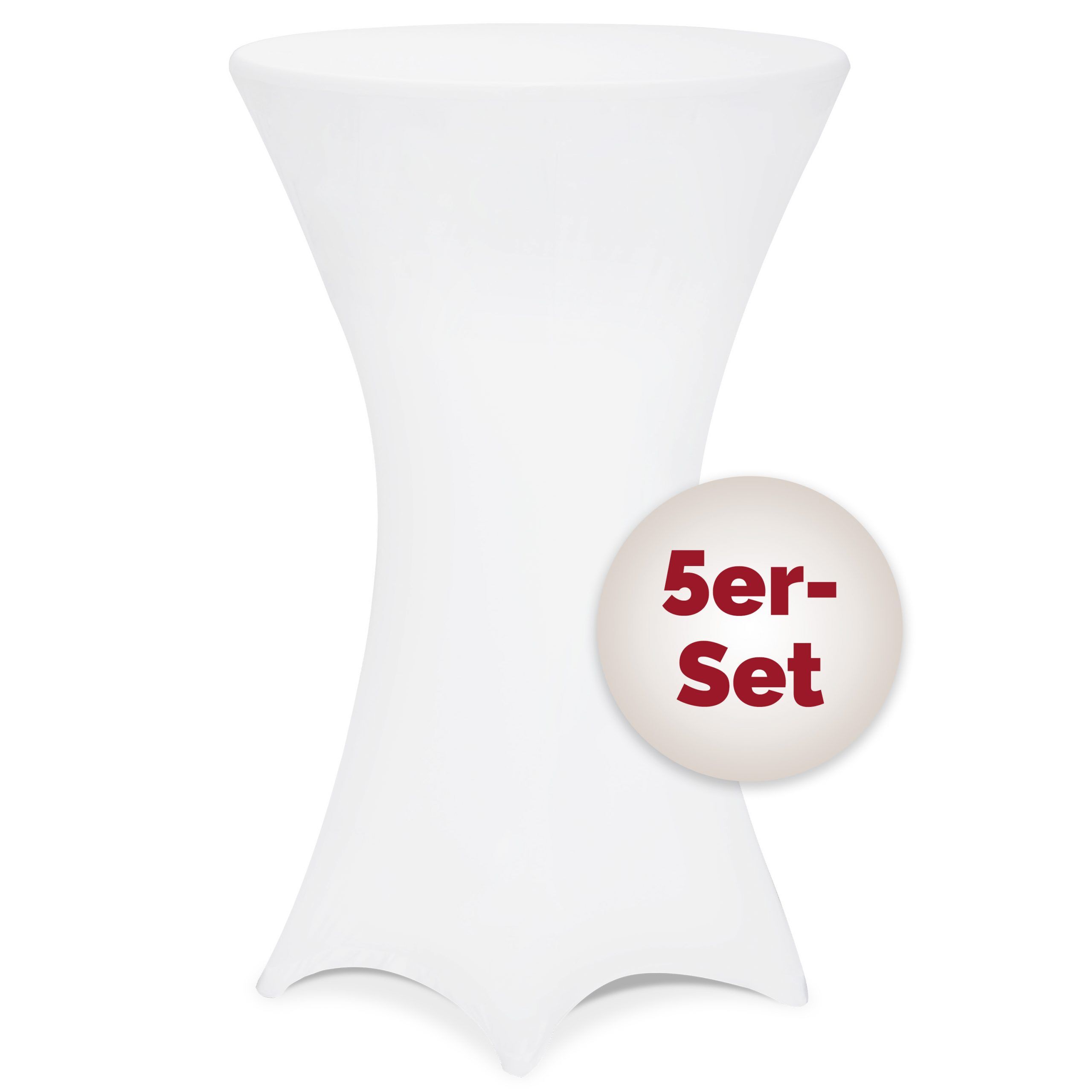 Stehtisch Husse 80 weiß 5er Set