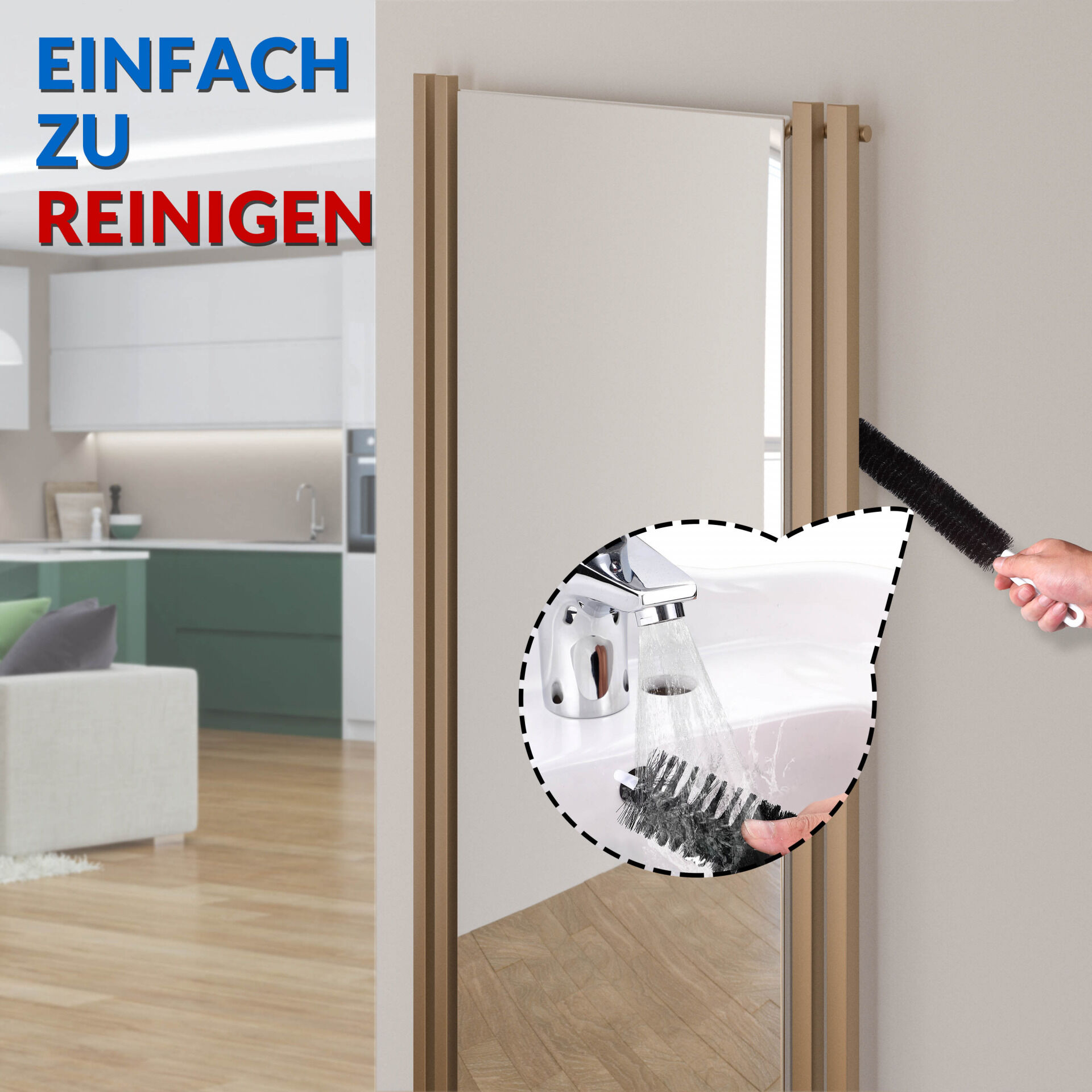Flexible Heizkörperbürste