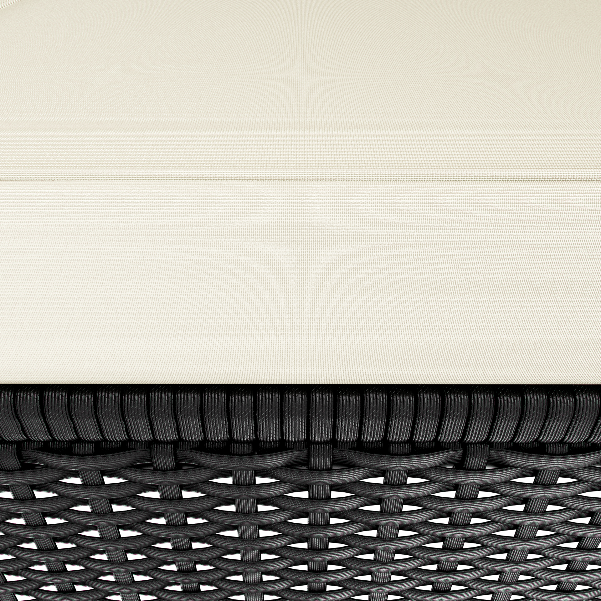 Polyrattan Gartenliege Schwarz/Creme 200x115x33cm