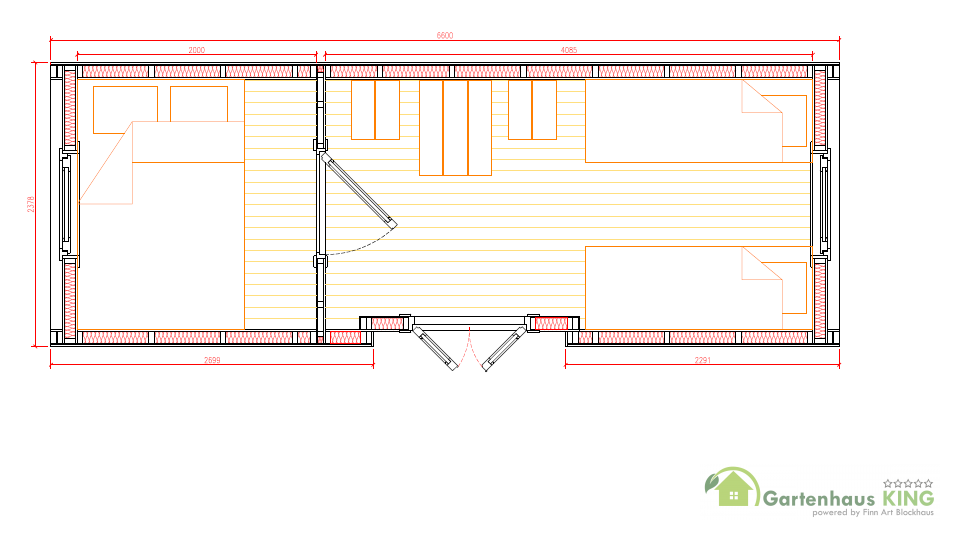 Camping Pod Luxury Seiteneingang 240x660 isoliert