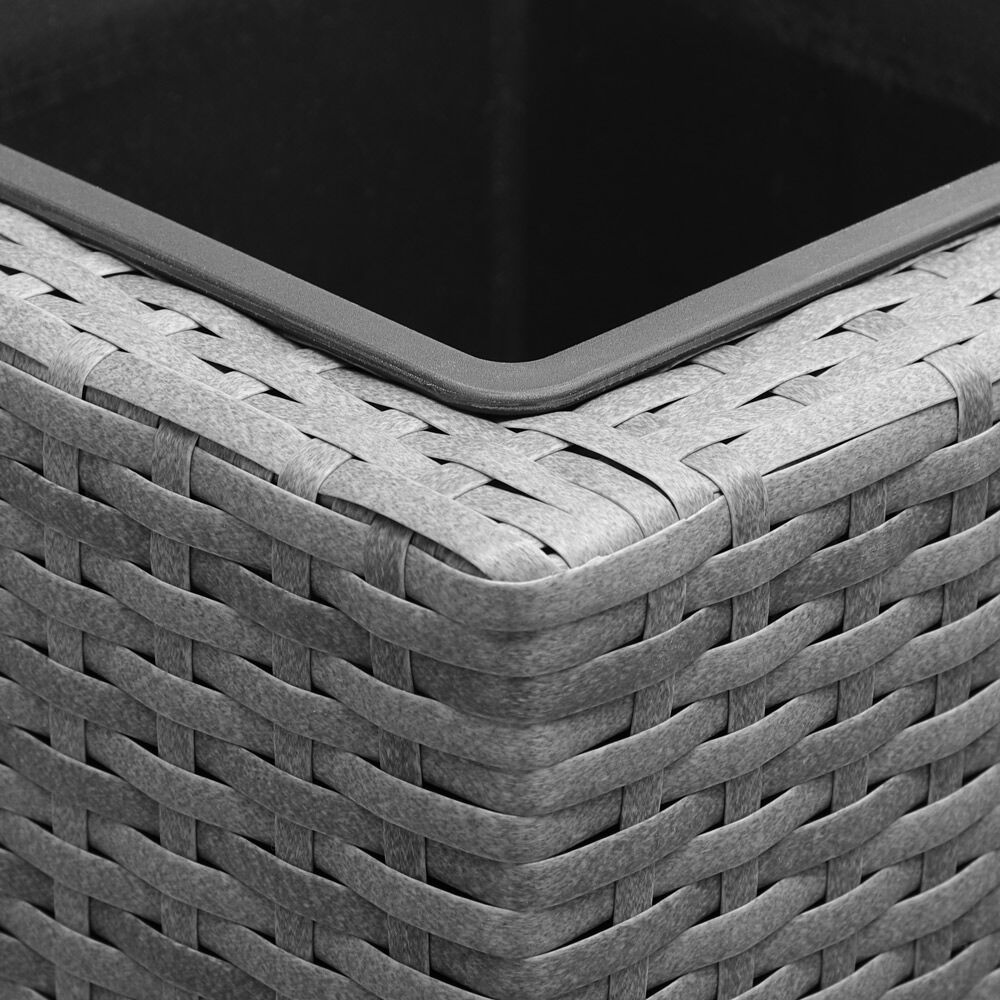 Polyrattan Blumentopf Grau 95x27x60cm