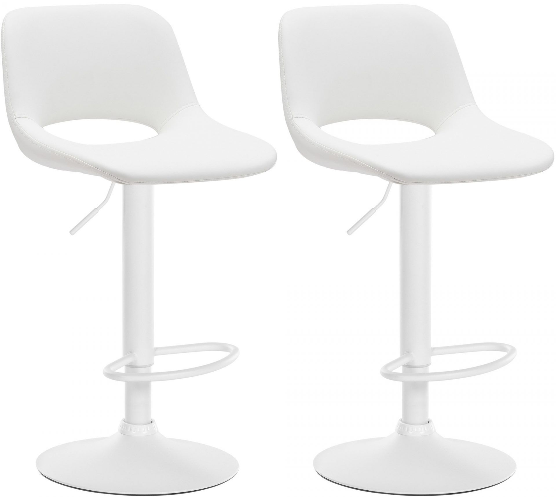 2er Set Barhocker Camden Kunstleder weiß, weiß