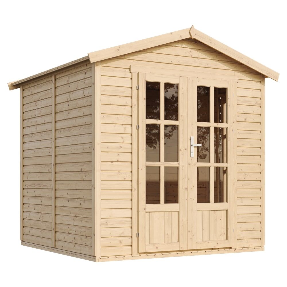 Gartenhaus Martin M351FB frontale und seitliche Ansicht links