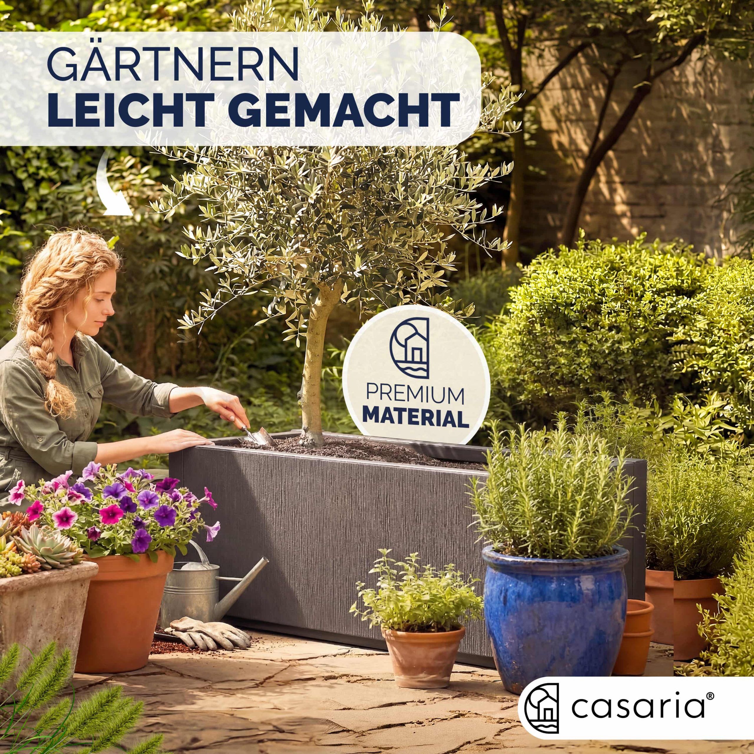 Blumentopf Ethica Braun Kunststoff 80x36x36cm