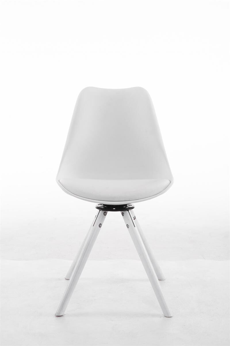 Besucherstuhl Troyes Drehbar Weiß Rund, weiß