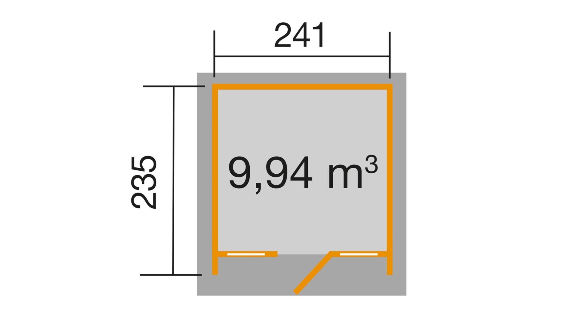 weka Design-Gartenhaus 263 - 2,5x2,5m