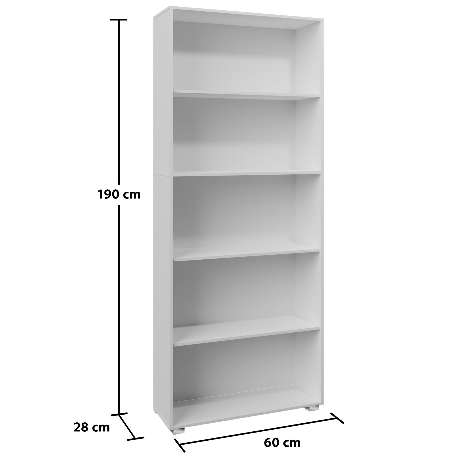 Bücherregal Vela Weiß 5 Fächer