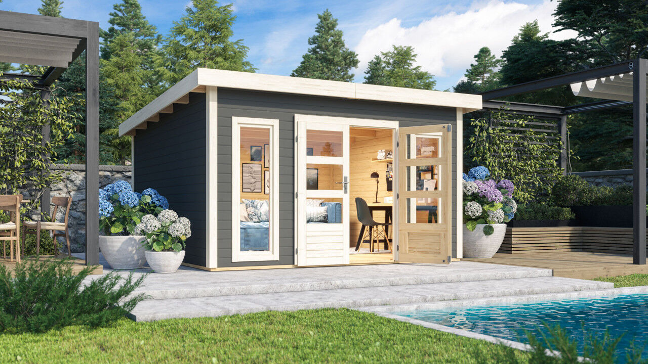 Pultdach Gartenhaus Northeim 5 terragrau