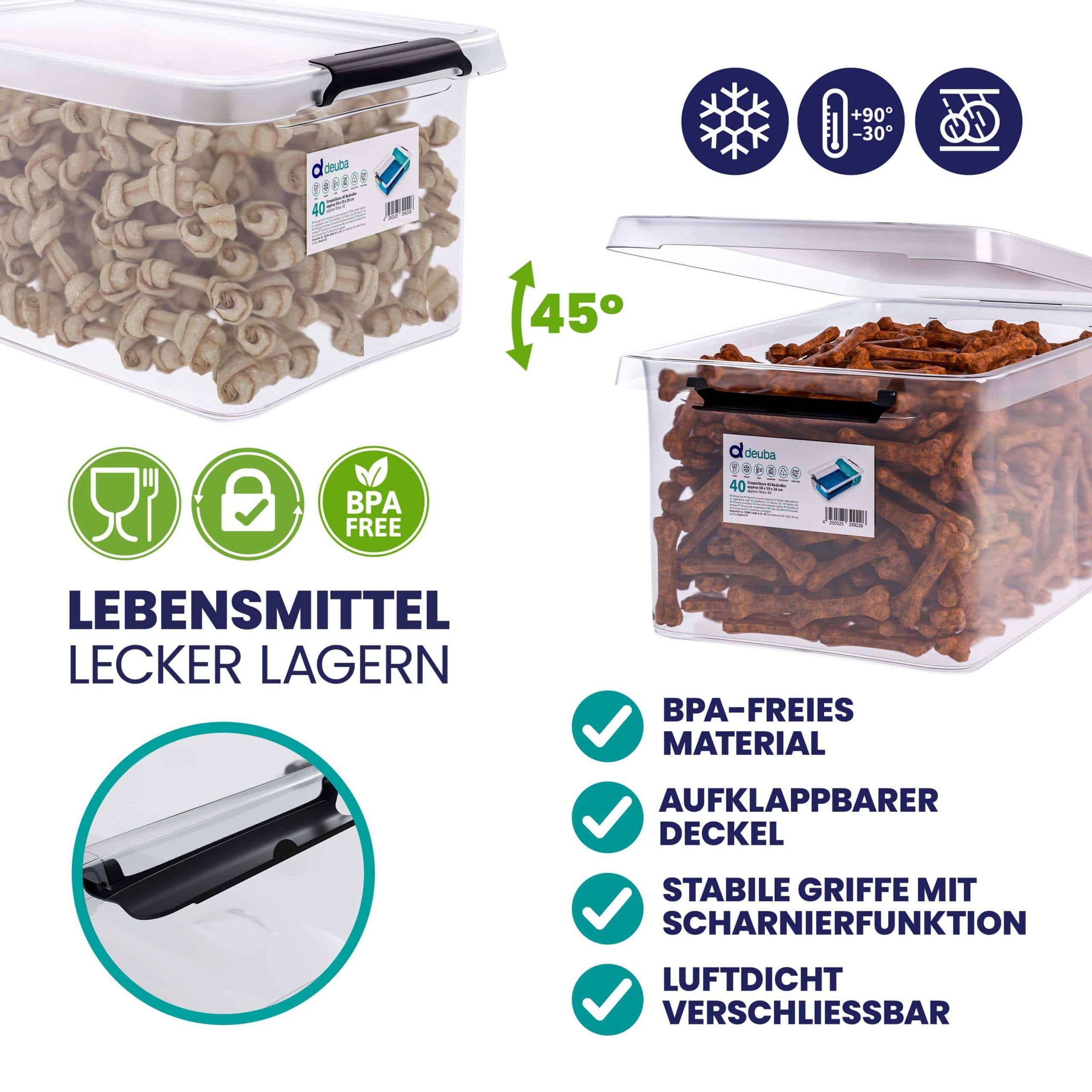 Aufbewahrungsbox 58x39x26cm 40L transparent stapelbar BPA-frei
