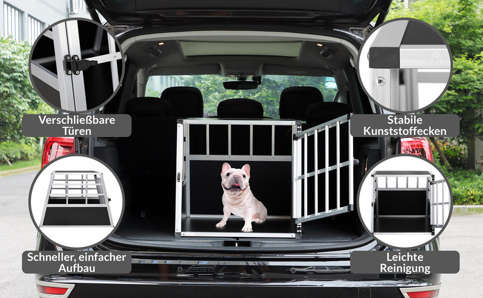 Hundetransportbox M Alu 70x54x51cm