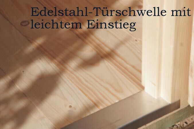 Edelstahl-Türschwelle mit leichtem Einstieg