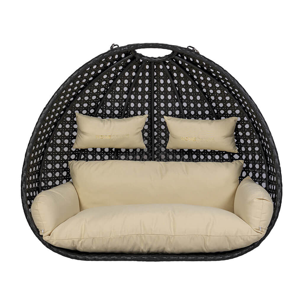 Polyrattan Hängesessel Kissen TWIN - Creme