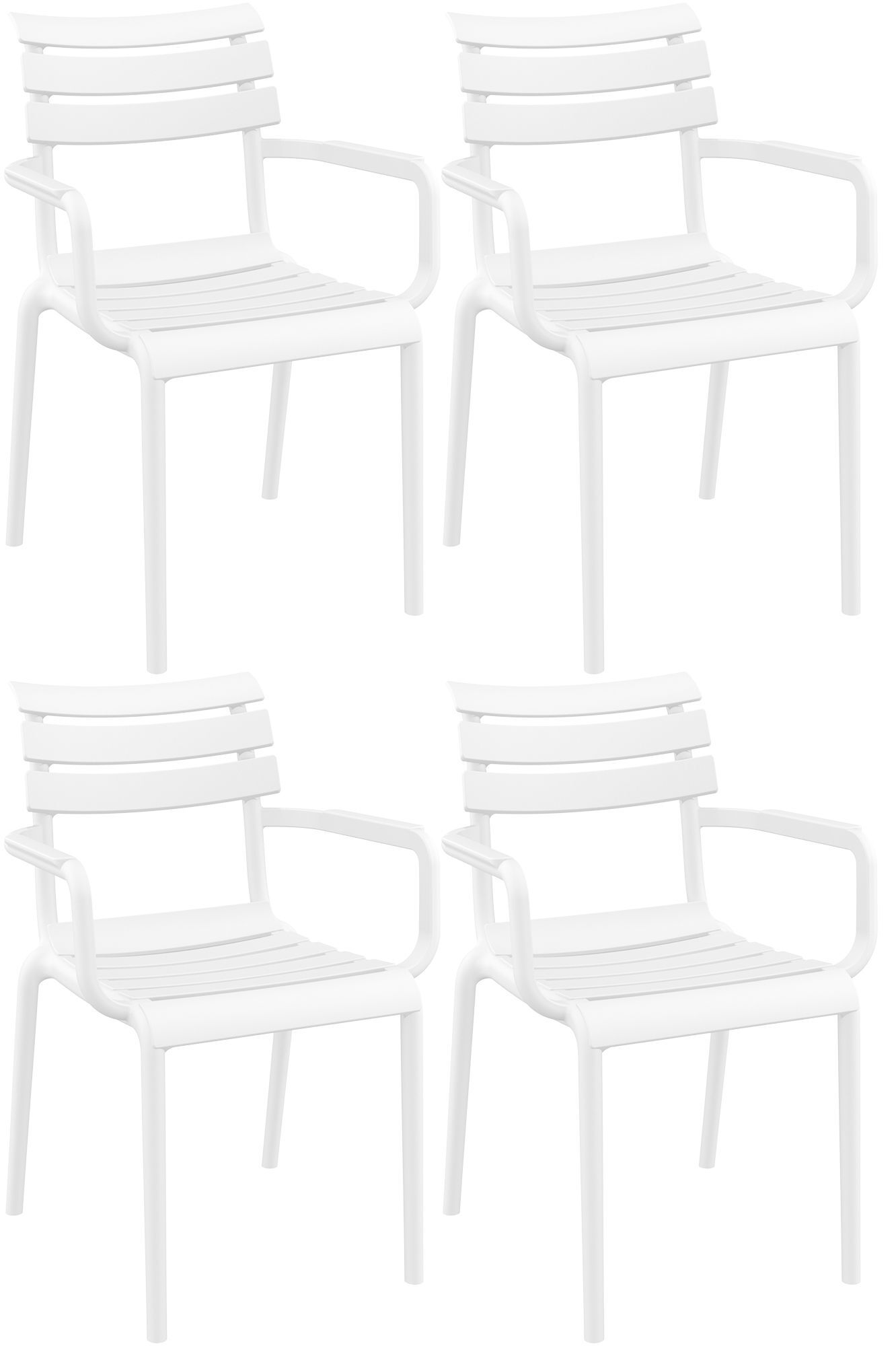 4er Set Stühle Paris, weiß