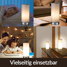 Tischlampe Poppy 2er-Set Grau Dimmbar