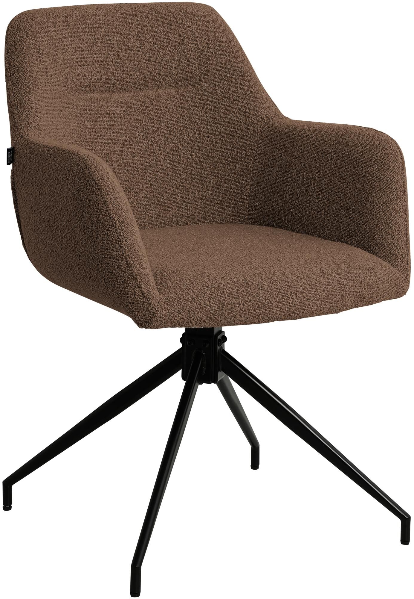 Esszimmerstuhl Merlinda Stoff Teddy, braun