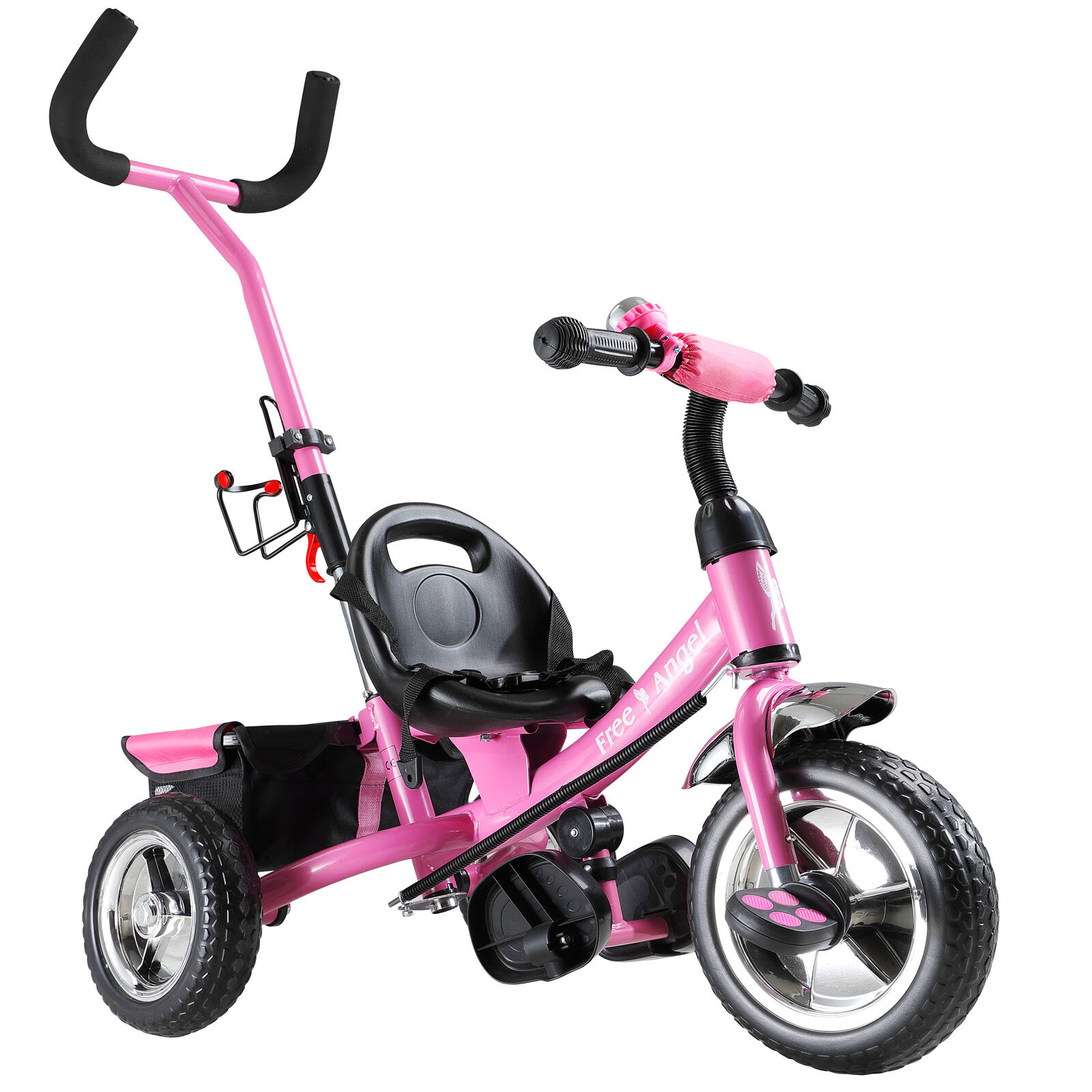 Kinderdreirad Free Angel Pink Metall Schiebestange