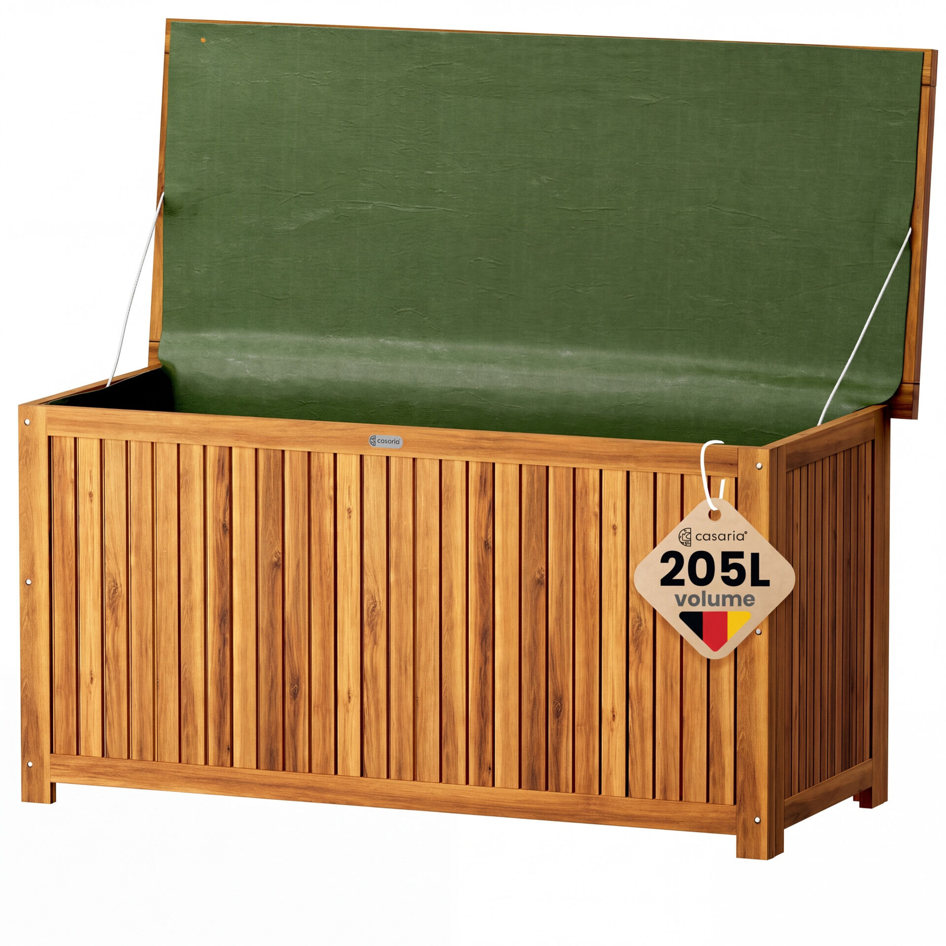Gartenbox Akazienholz 115x50x59cm mit Innenplane wetterfest 205L