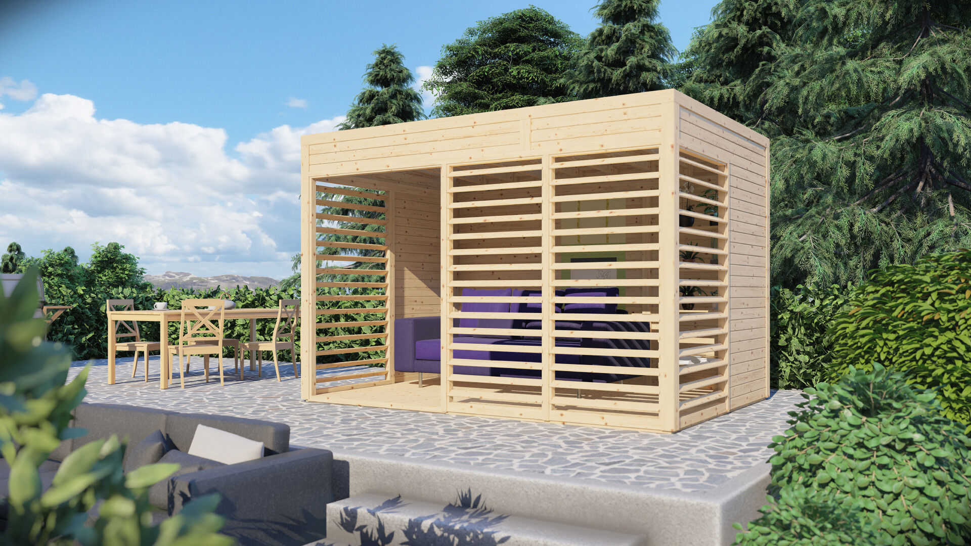 Gartenhaus Pergola Modern Art 2 naturbelassen 337 x 234 cm