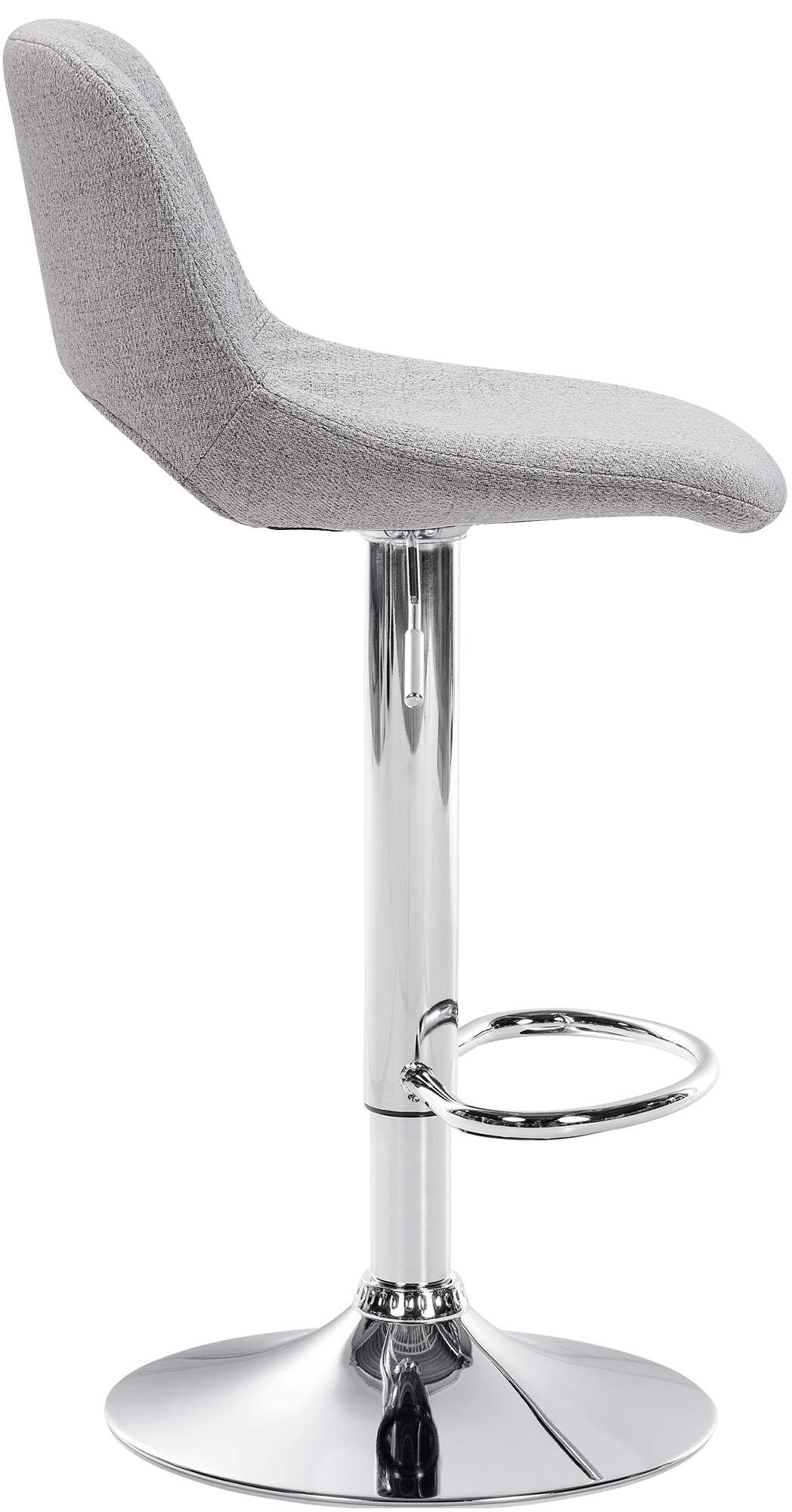 2er Set Barhocker Camden Stoff chrom, hellgrau
