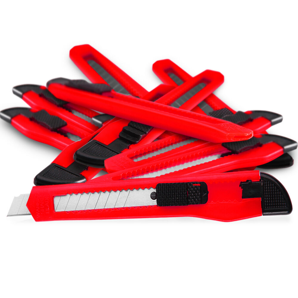 Cuttermesser 50er-Set Rot mit Abbrechklingen