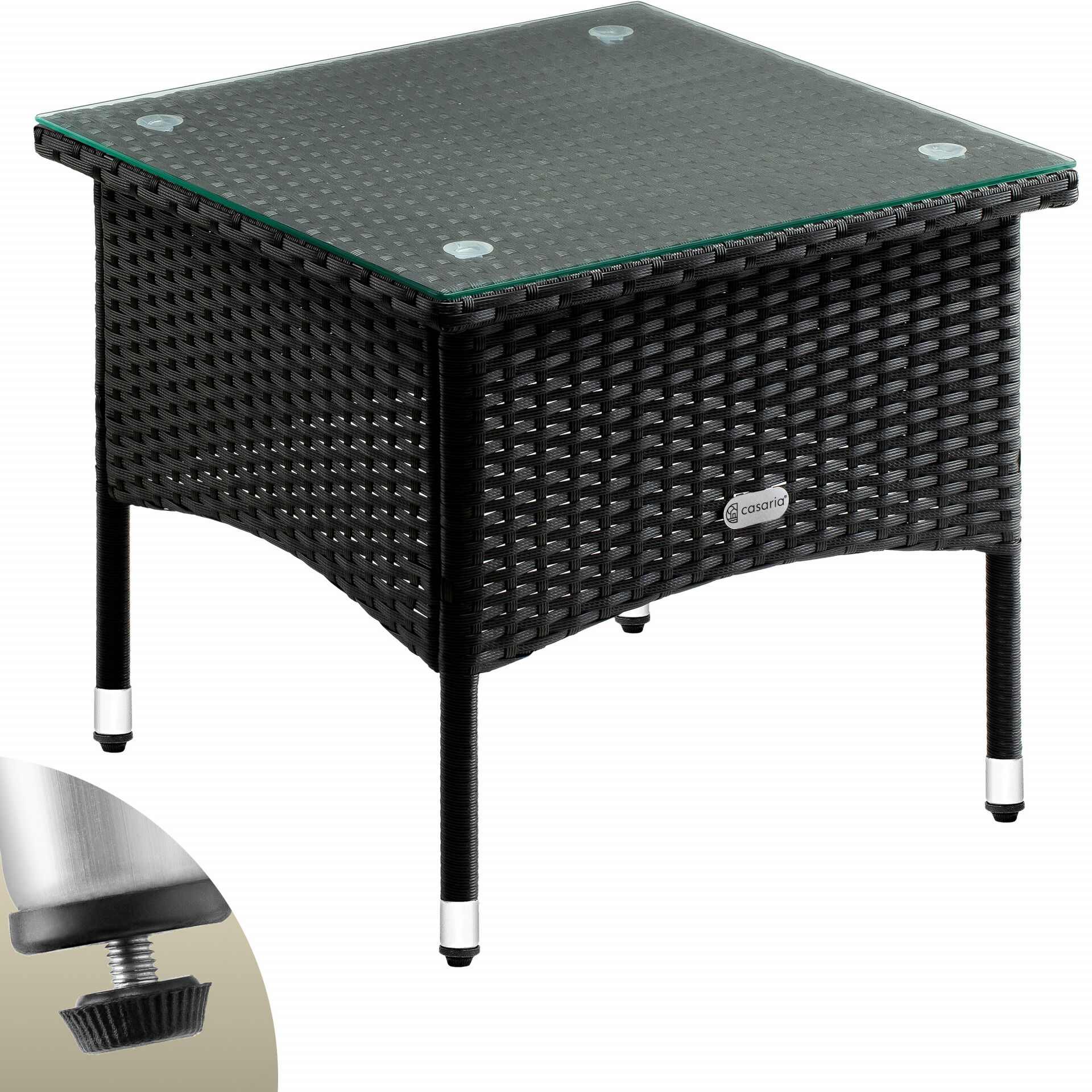 Polyrattan Beistelltisch Schwarz 50x50x45cm
