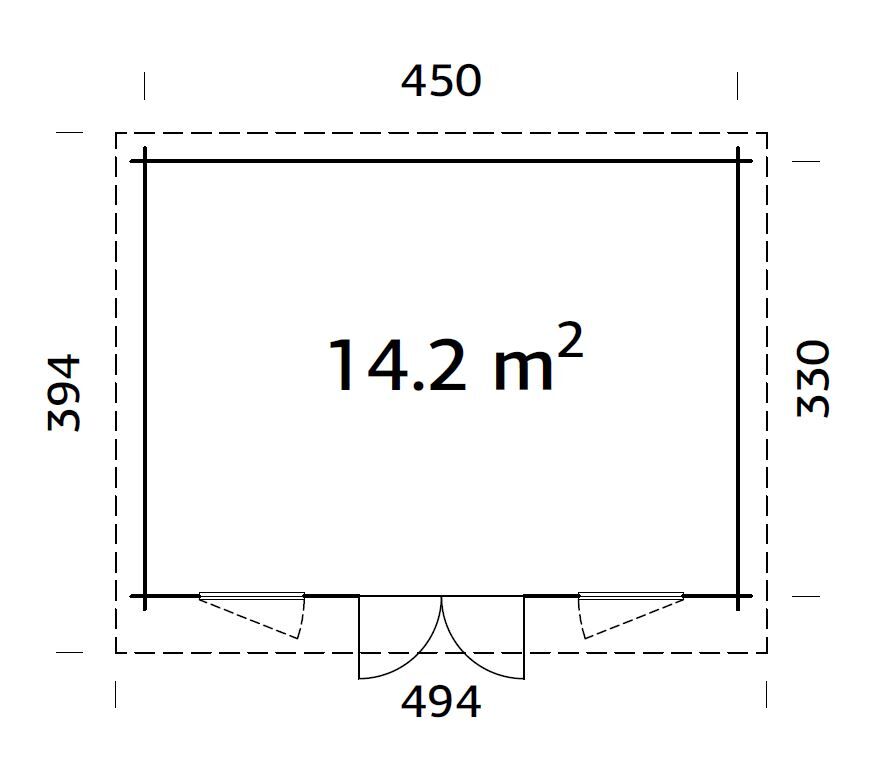Palmako Pultdach Gartenhaus Lisa 14,2 m²