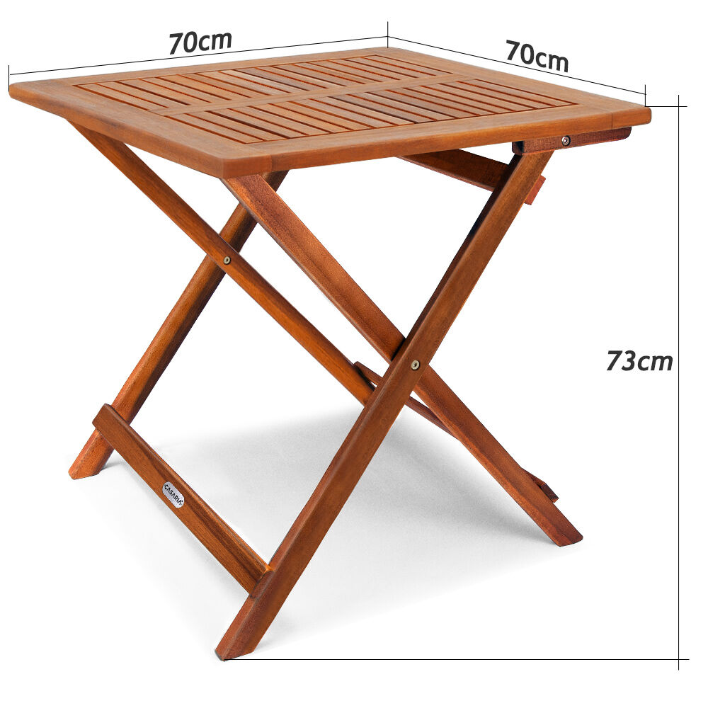 Gartentisch Akazienholz 70x70x73cm klappbar