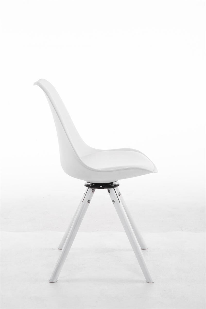 Besucherstuhl Troyes Drehbar Weiß Rund, weiß