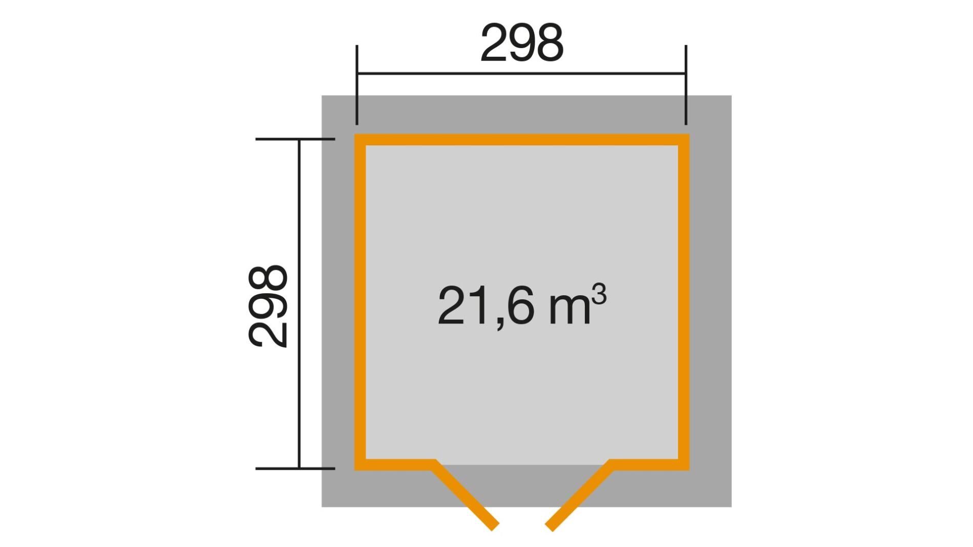 weka Gartenhaus 177 4-Eck 3,8x3,8m