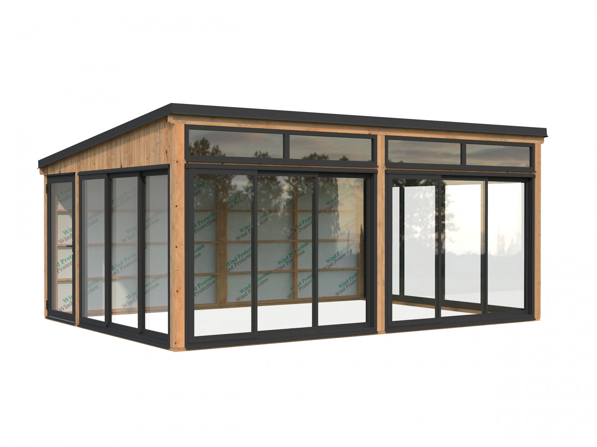 Palmako Modernes Gartenhaus Gartenzimmer Saga 23,3 m² Slide Plus