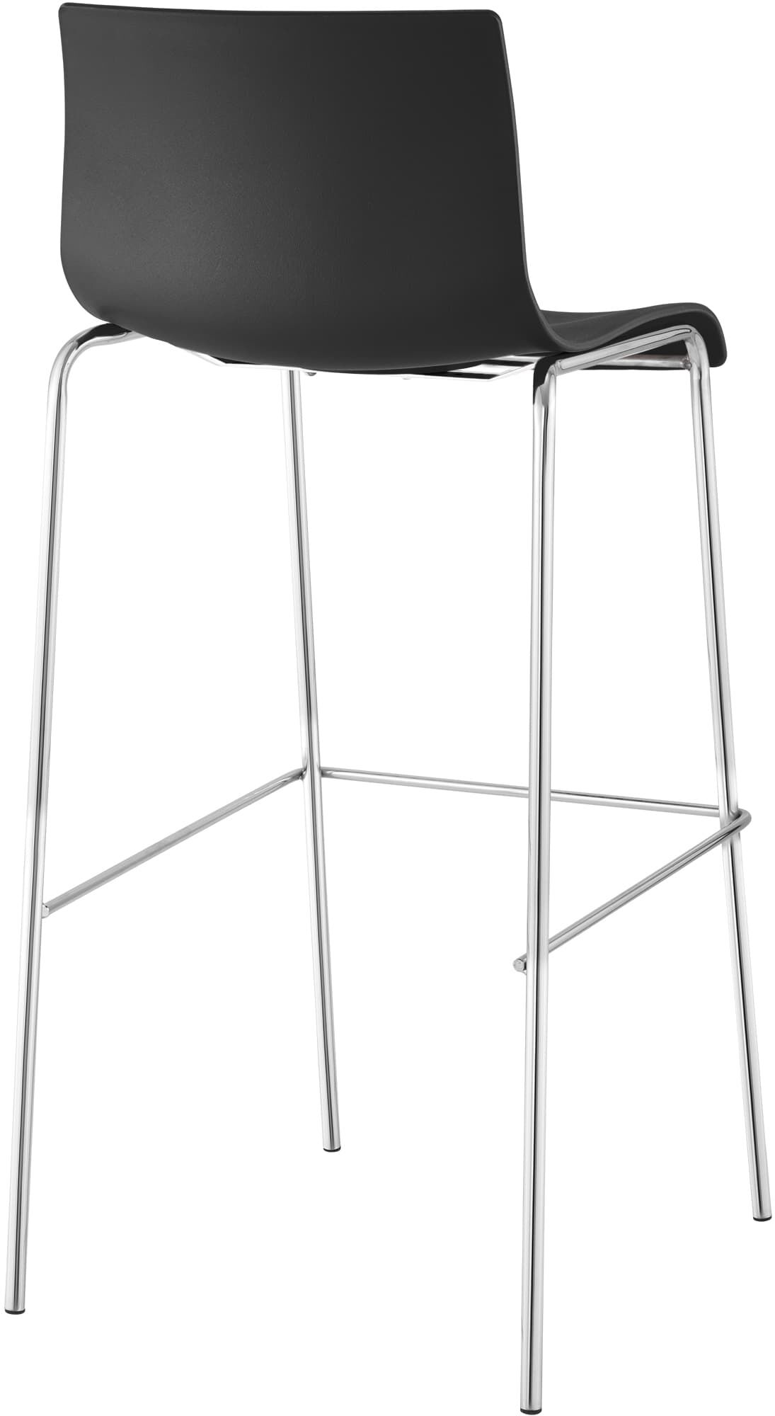 Barhocker Hoover Chrom 4-Fuß Gestell, schwarz