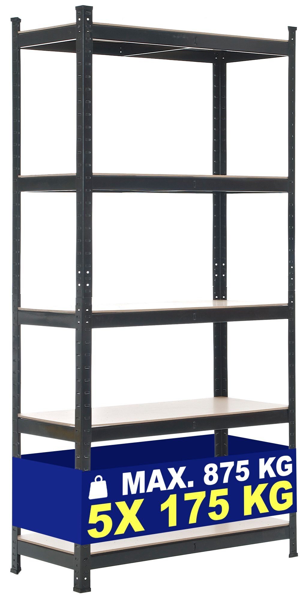 Lagerregal 90x40x180 cm, schwarz