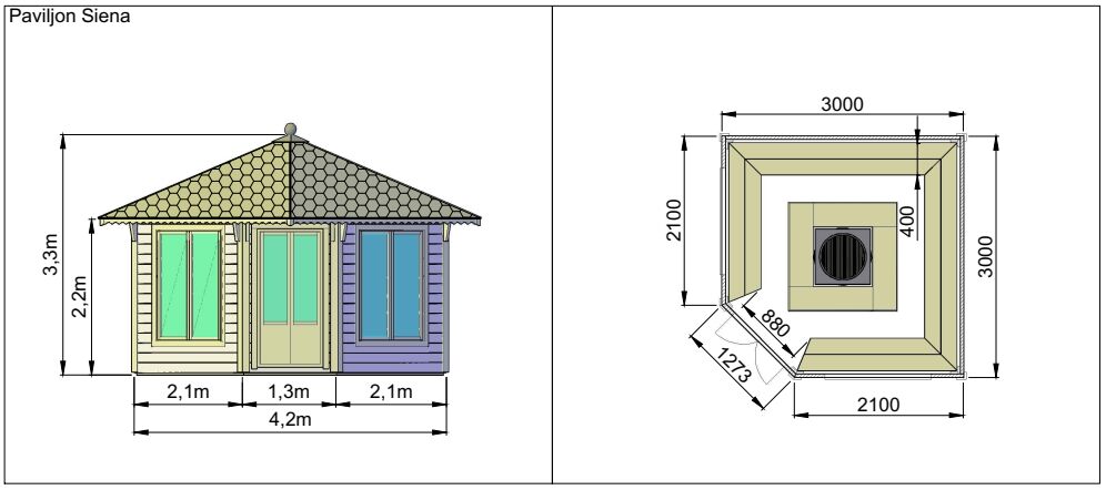 5 Eck Pavillon Siena 8,6 m2, schwarz