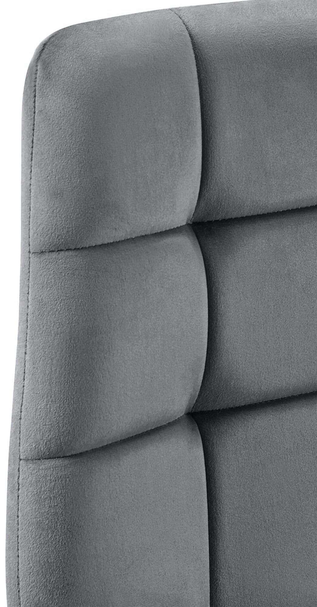 2er Set Esszimmerstuhl Tilde Samt, dunkelgrau