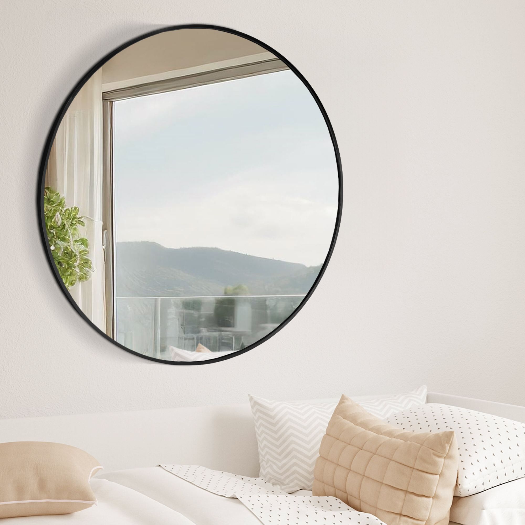 Wandspiegel Elsie XL, schwarz