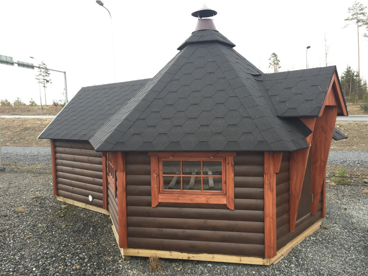 Grillkota Deluxe 9 m² mit 2,5m Anbau, schwarz