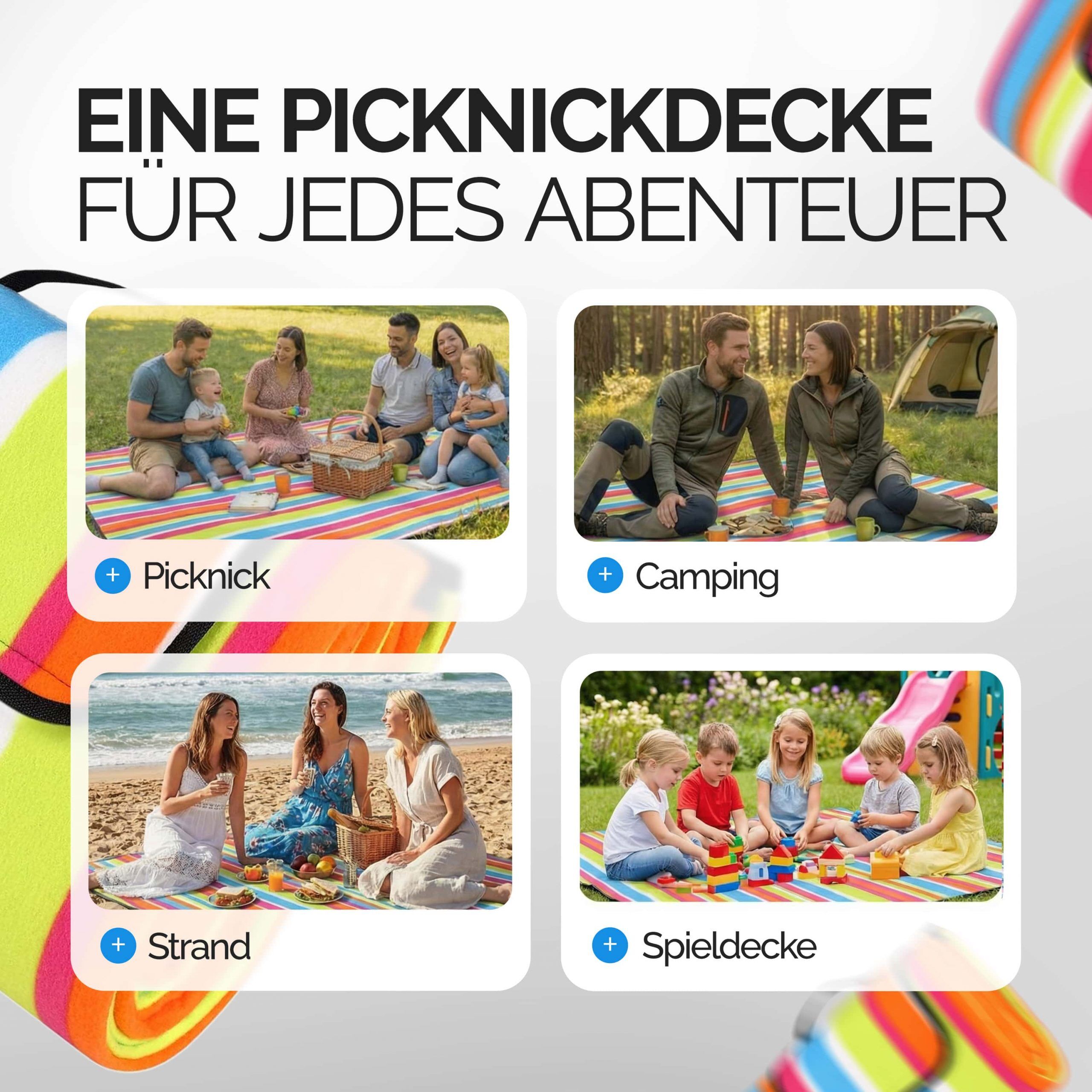 Picknickdecke Bunt 1,95x1,5m