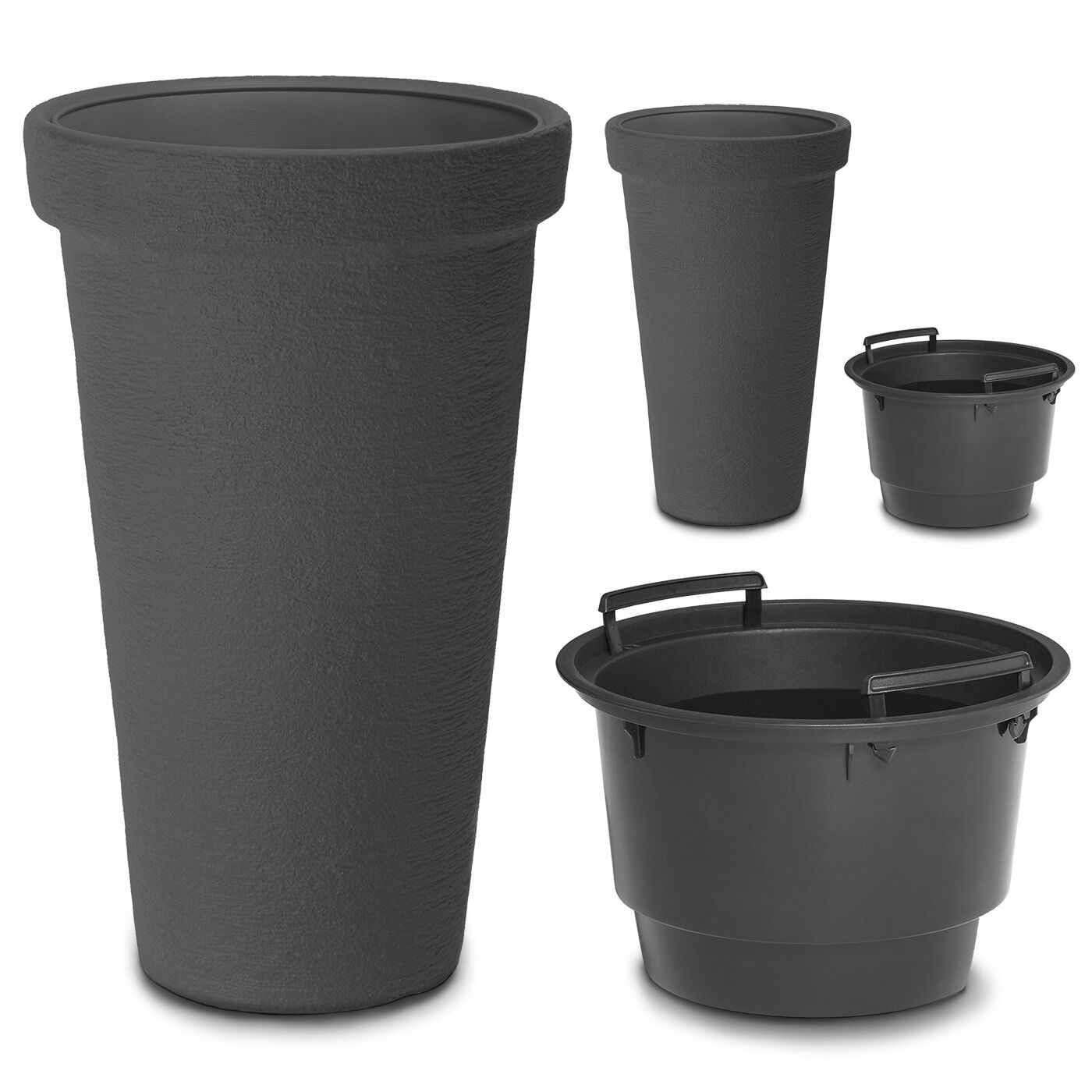 Blumentopf 2er-Set Anthrazit 63x40cm