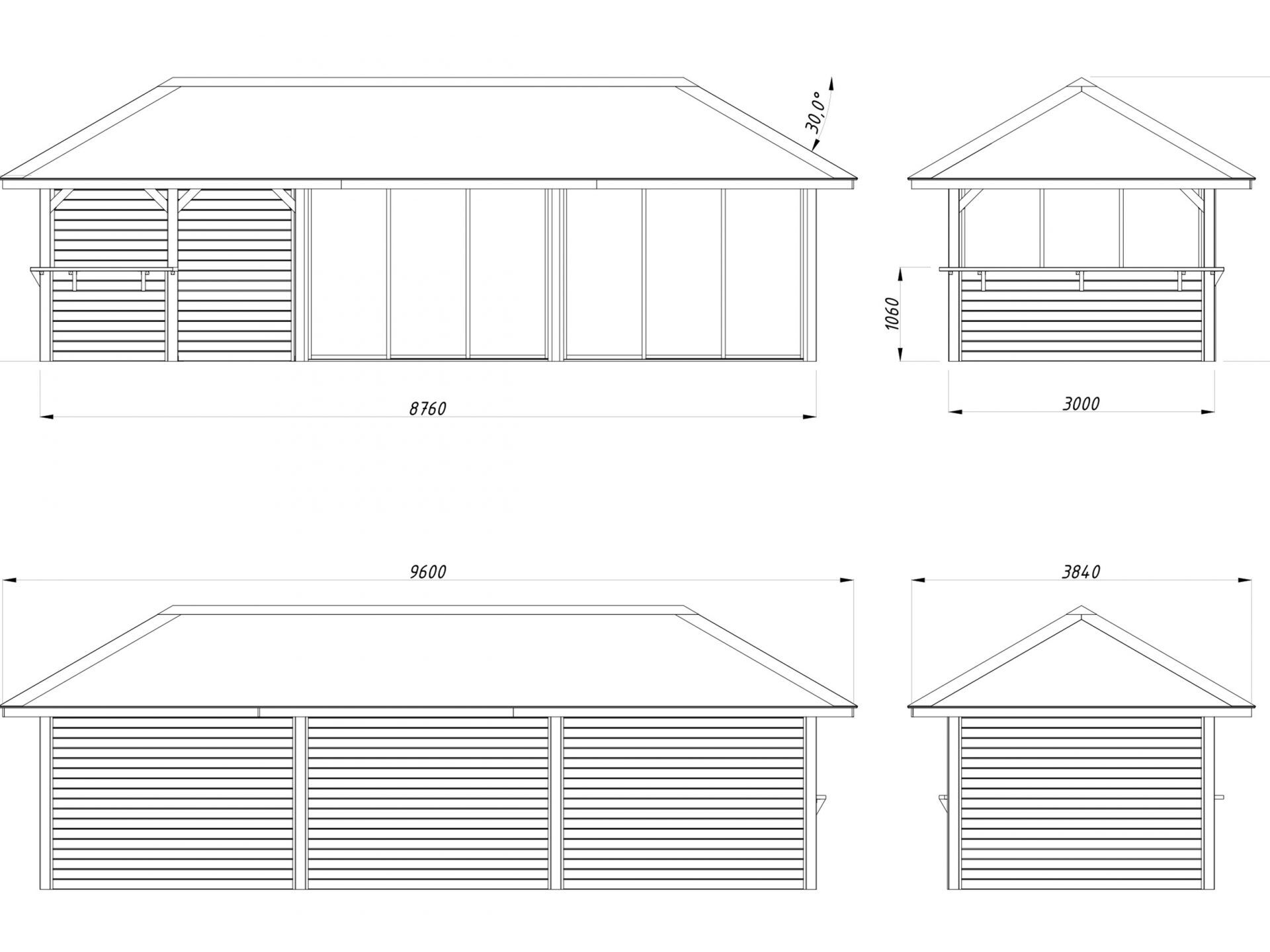 Palmako Pavillon Bianca 24,9 m2 Set 219 Slide