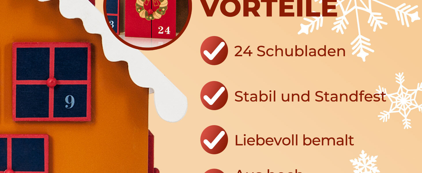 Adventskalender Winterhäuschen MDF