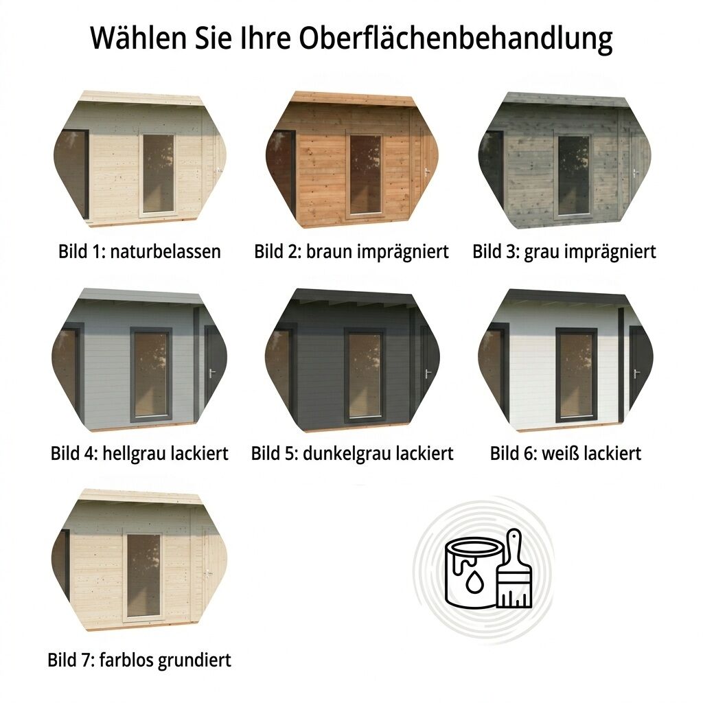 Farbvarianten Palmako Gartenhaus
