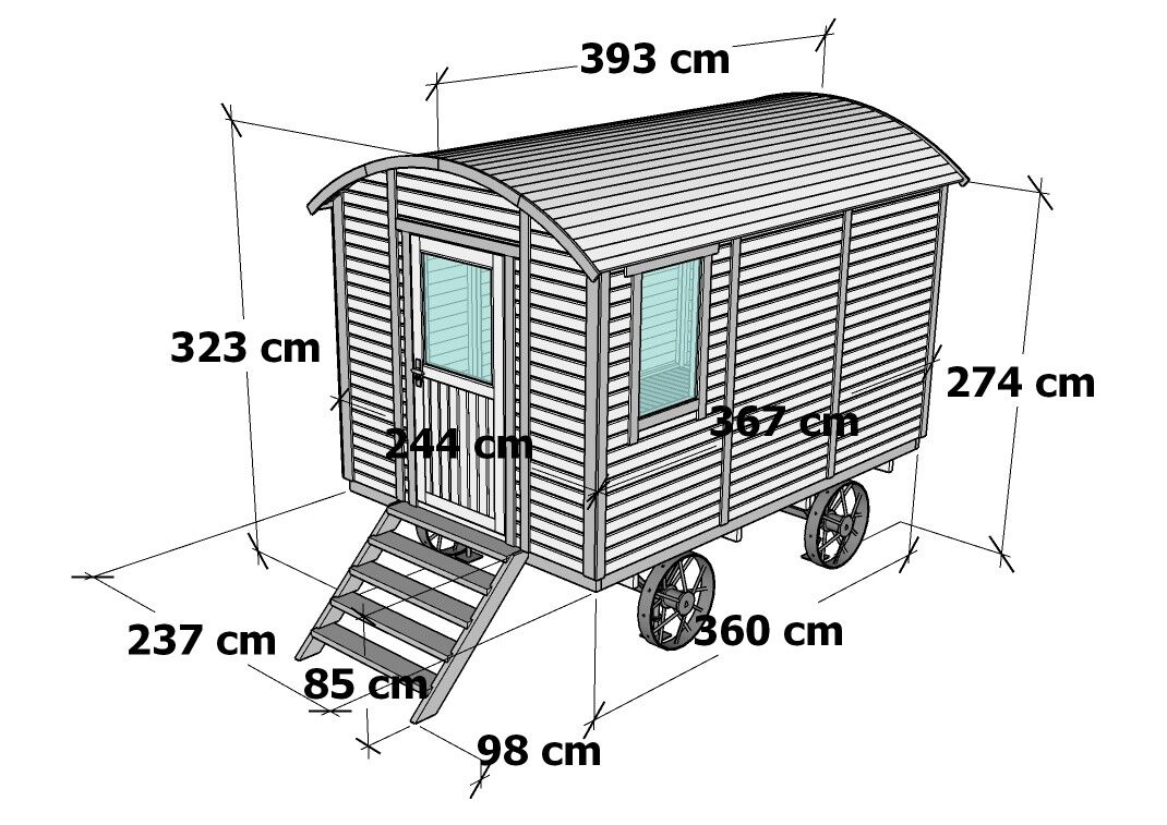 Pipowagen Bauwagen Zirkuswagen Tinyhaus 3,6m